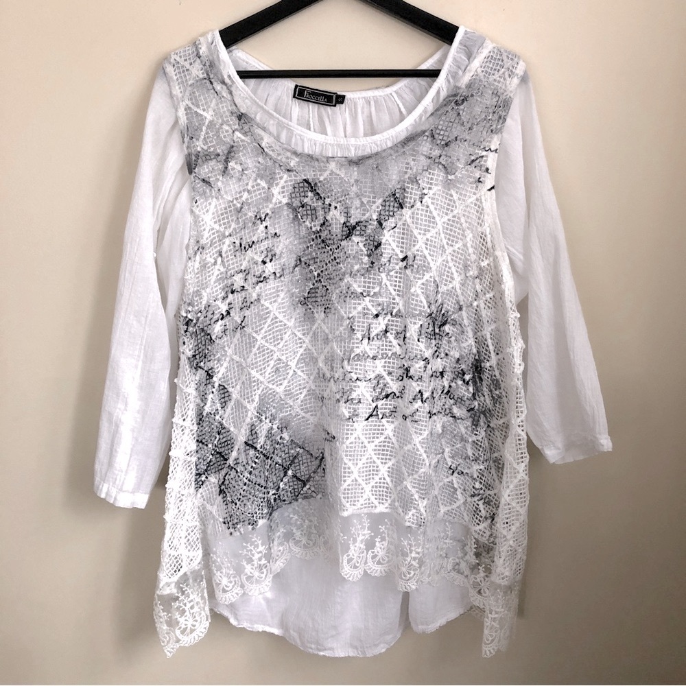 Froccella cotton blouse and overlay